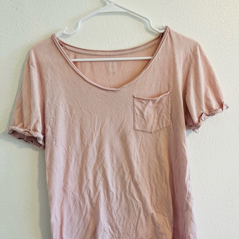 dip Bateau Neck T-Shirt Light Pink XS Womens